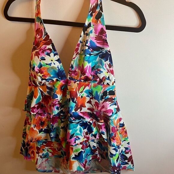 Swim solutions la Belle fleur tankini top Size 14 - Picture 9 of 10